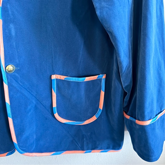 Wicked Shiz University Costume Teal Blue Velvet Blazer Jacket Men size XL - Picture 4 of 16